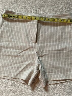 Worthington Cream and White Pinstripe Shorts